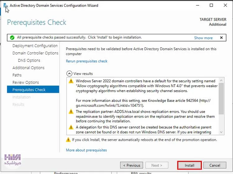 نصب Additional Domain Controller در ویندوز سرور 2022
