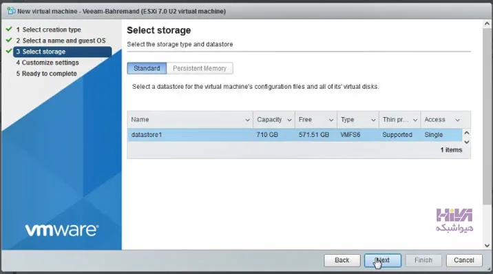 ایجاد ماشین مجازی در ESXi