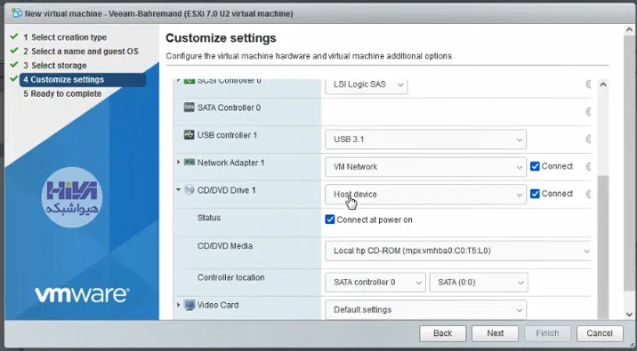 ایجاد ماشین مجازی در ESXi