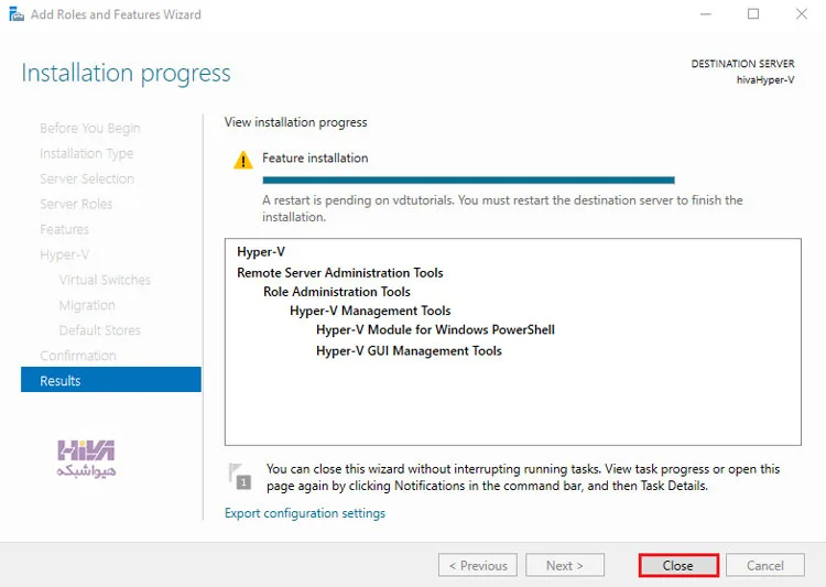 نصب Hyper-V