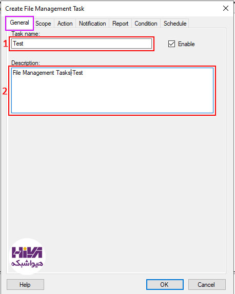 File Management Task در فایل سرور