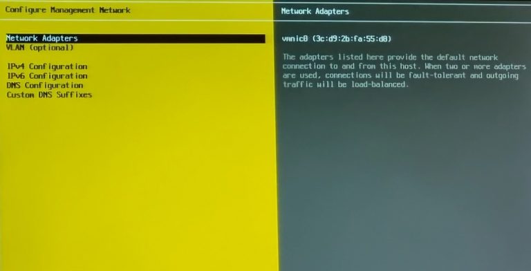 پیکربندی ESXi