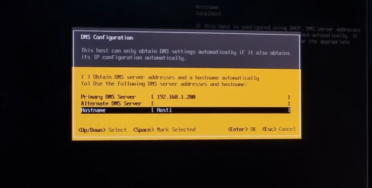پیکربندی ESXi