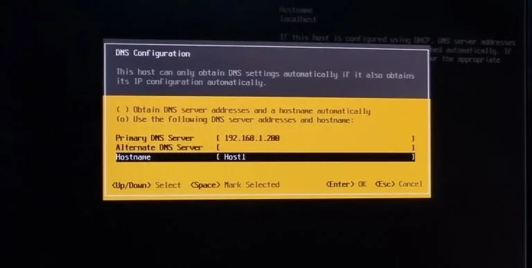 پیکربندی ESXi